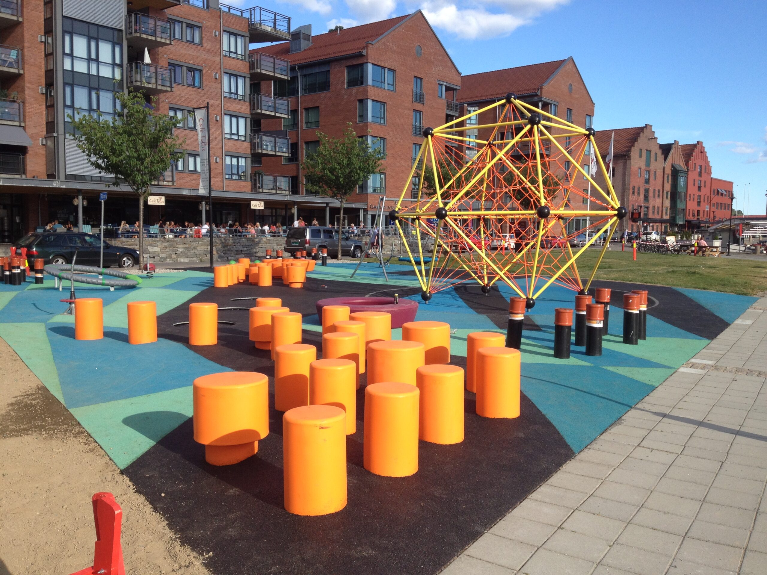 Prosjektbilde av lekeplassen i Bryggeparken i Skien