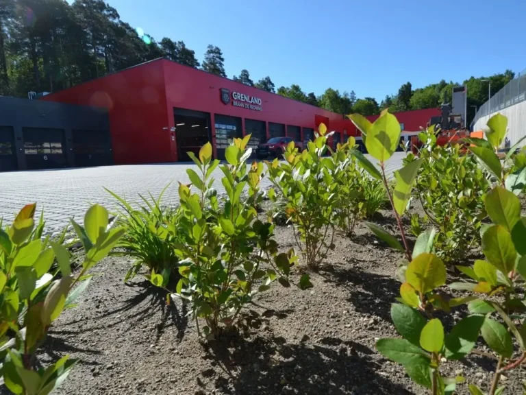 Detaljebilde ab beplantning på Grenland Brann og Redning